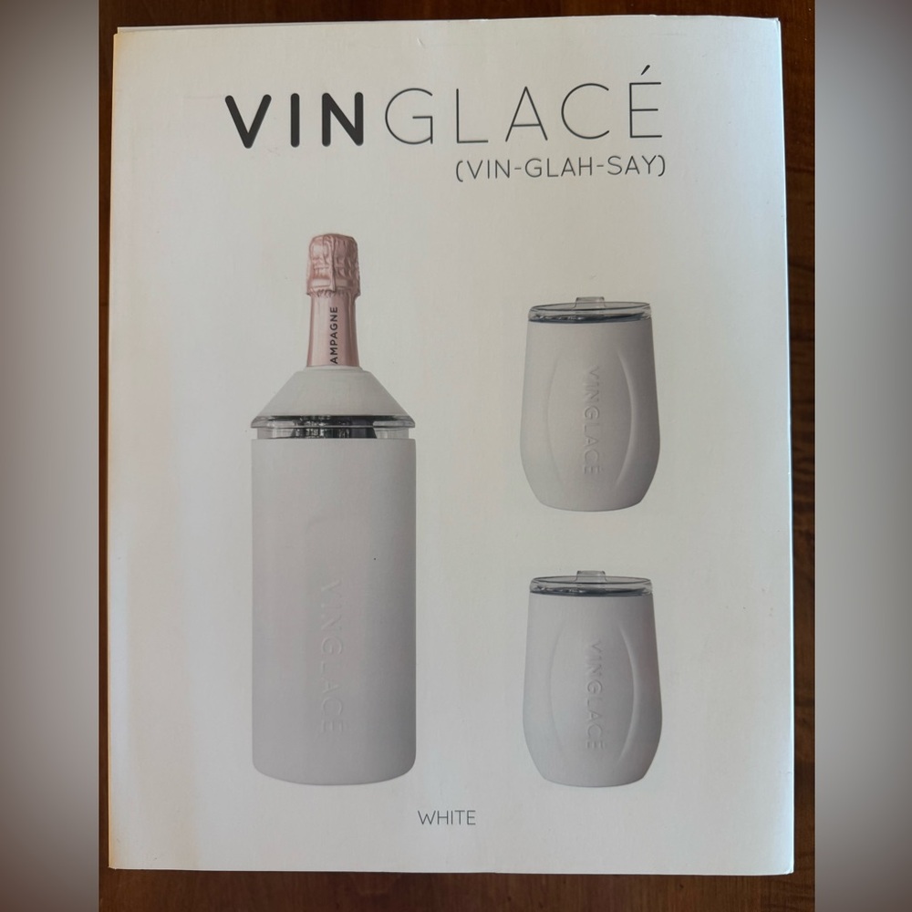 VinGlacé Wine Chiller and Tumbler Set - White